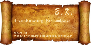 Brandenburg Kolombusz névjegykártya